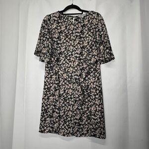 Hayden LA Floral Print Dress‎ Black White Red Casual Spring Summer M Y2K 90's